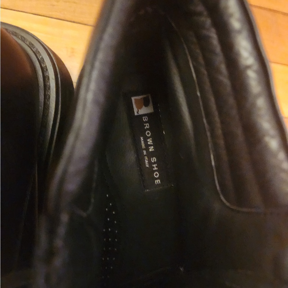 Men's Brown Brand Black Leather Boots Made in Italy - Picture 8 of 9